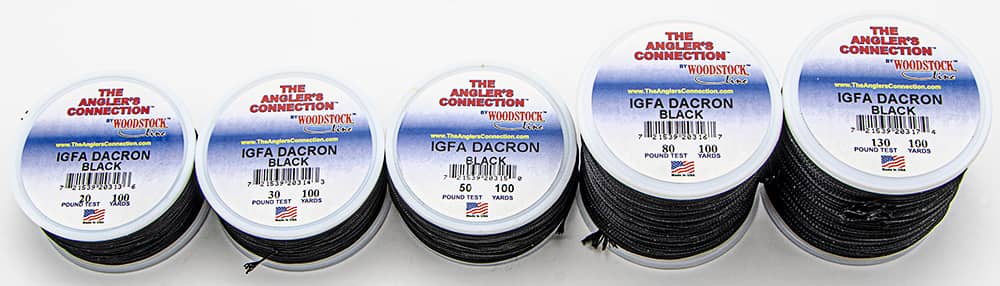 200LB-1200YD WOODSTOCK BLACK DACRON BRAIDED FISHING LINE #1200/200B